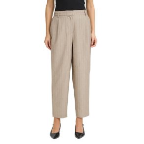 Fransa bukser i sandfarve med lodrette striber og lige ben