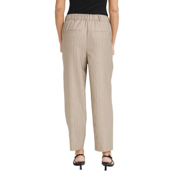 Fransa bukser i sandfarve med lodrette striber og lige ben