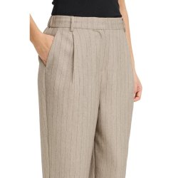 Fransa bukser i sandfarve med lodrette striber og lige ben