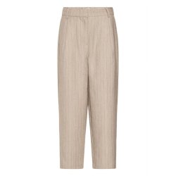 Fransa bukser i sandfarve med lodrette striber og lige ben