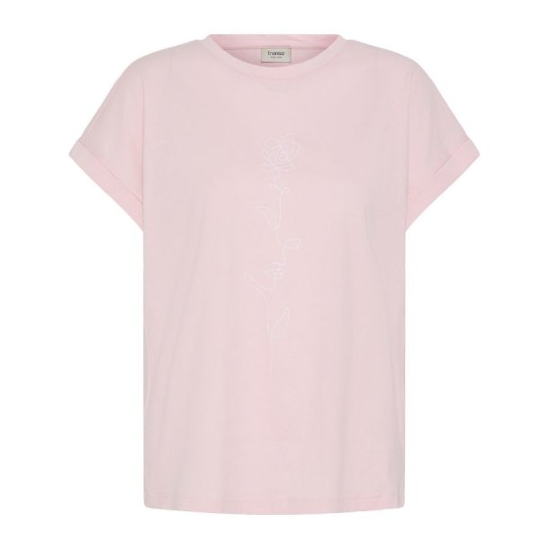 Fransa lys rosa bomulds T-shirt med blomsterprint