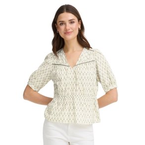 Fransa bluse med sm�blomstret print og V-hals.
