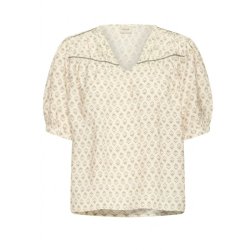 Fransa bluse med sm�blomstret print og V-hals.