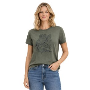 Fransa armygr�n T-shirt med tigerprint og perler