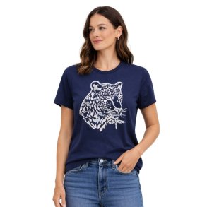 Fransa navy T-shirt med tigerprint