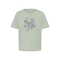 Fransa mint T-shirt med blomsterprint foran