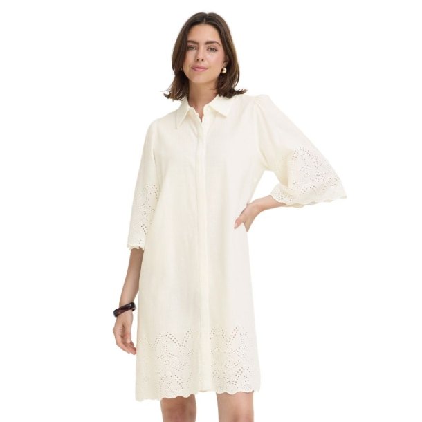 Fransa offwhite kjole med broderi