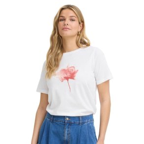 Fransa hvid T-shirt med rosa print