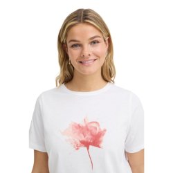 Fransa hvid T-shirt med rosa print