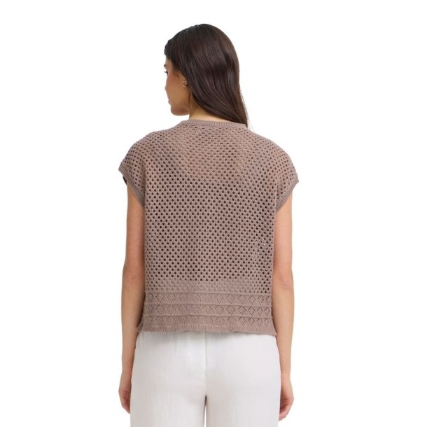 Fransa strikket cardigan i sandfarve