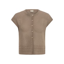 Fransa strikket cardigan i sandfarve