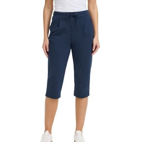 Fransa capri bukser i navy med elastisk talje og bindeb�nd