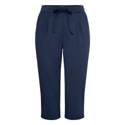 Fransa capri bukser i navy med elastisk talje og bindeb�nd