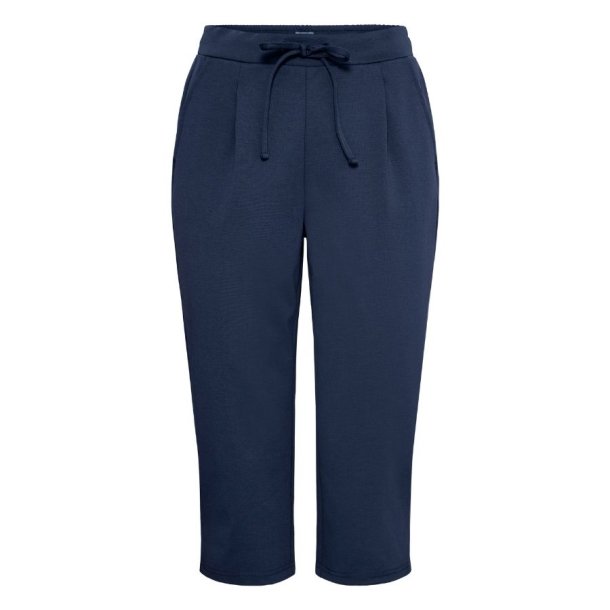 Fransa capri bukser i navy med elastisk talje og bindeb�nd