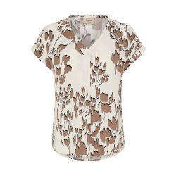 Fransa bluse med abstrakt beige print