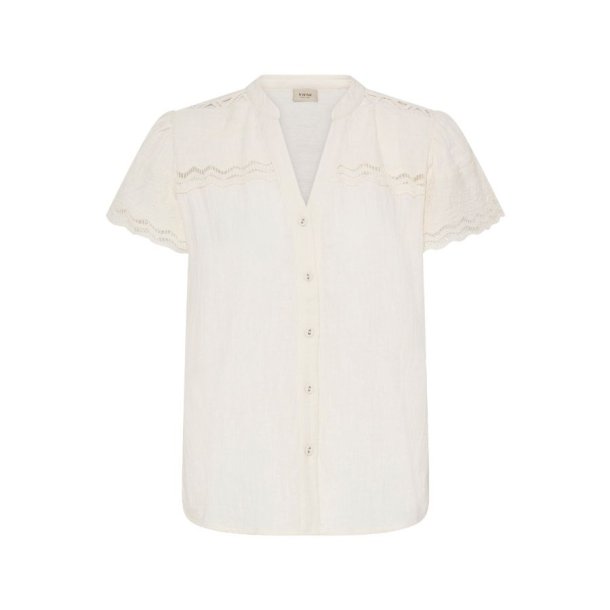 Fransa bluse med blonde og broderi