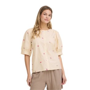 Fransa skjorte med striber og blomster