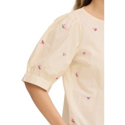 Fransa skjorte med striber og blomster