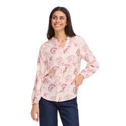 Fransa Frkalia lys bluse med rosa blomster