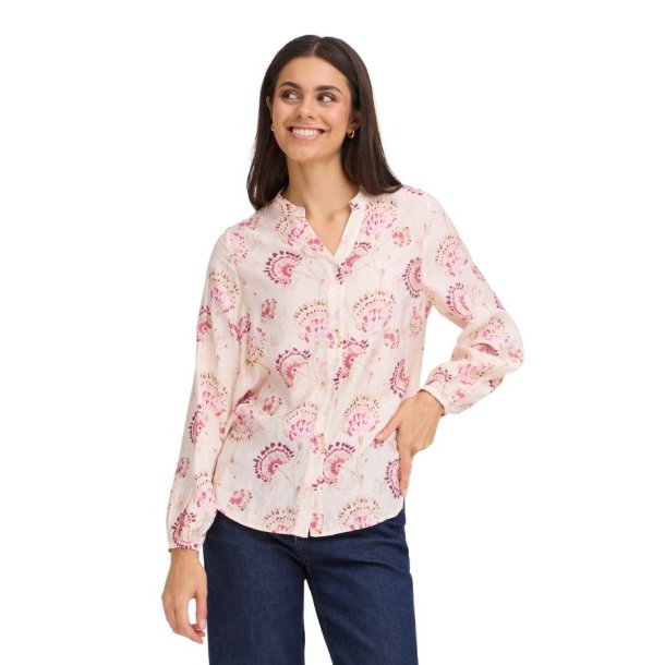 Fransa Frkalia lys bluse med rosa blomster
