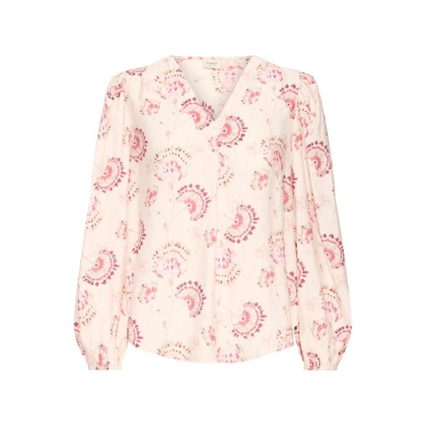 Fransa Frkalia lys bluse med rosa blomster