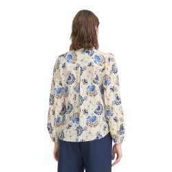 Blomstret Fransa bluse i bl� nuancer