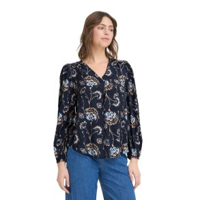 Fransa Frkalia navy bluse med blomster