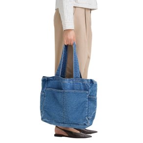 Fransa denim shopper taske i bomuld