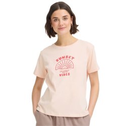 Fransa lyser�d T-shirt med Sunset Vibes-print.