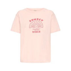 Fransa lyser�d T-shirt med Sunset Vibes-print.