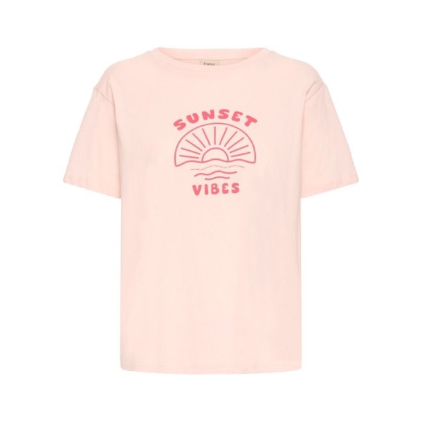 Fransa lyser�d T-shirt med Sunset Vibes-print.