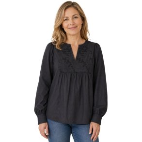 Fransa bluse i 100% bomuld med broderede detaljer &ndash; Style 20618066.