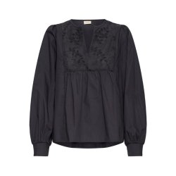 Fransa bluse i 100% bomuld med broderede detaljer &ndash; Style 20618066.