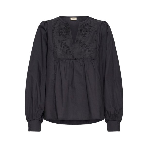Fransa bluse i 100% bomuld med broderede detaljer &ndash; Style 20618066.