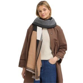 Fransa t�rkl�de i camel, gr�, sort og creme med grafisk m�nster
