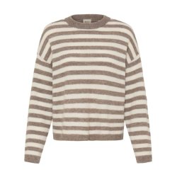 Fransa stribet pullover i creme og beige