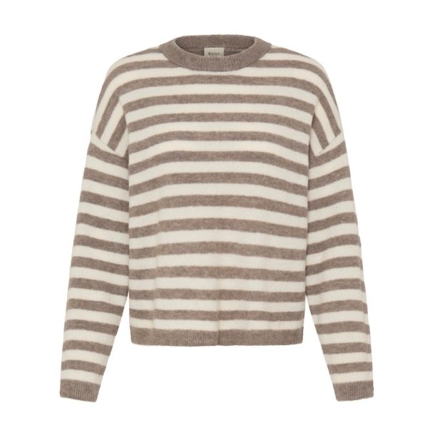 Fransa stribet pullover i creme og beige