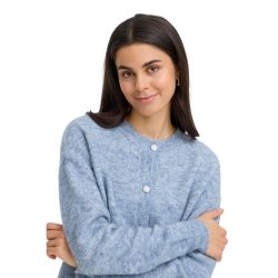 Fransa lysebl� cardigan med dekorative knapper