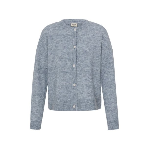 Fransa lysebl� cardigan med dekorative knapper