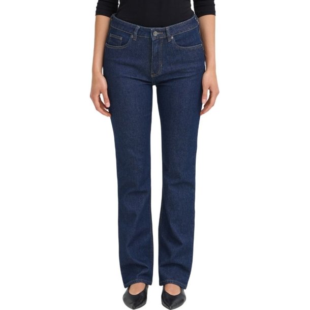 Fransa m�rkebl� damejeans med lige ben