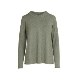 Grn Lea & Luc bluse med flsekrave