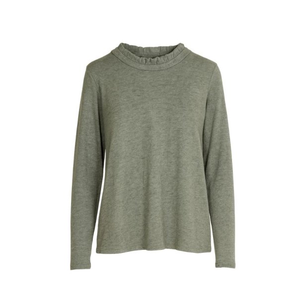 Grn Lea & Luc bluse med flsekrave