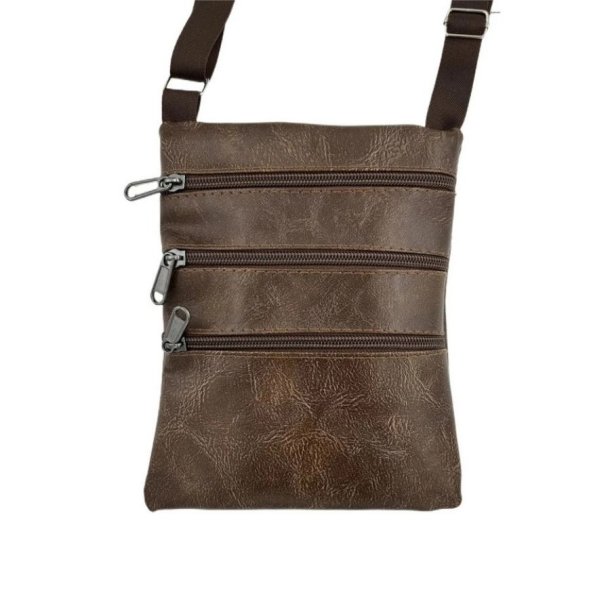 Fox By Ren brun skuldertaske i kunstl�der med lynl�slommer