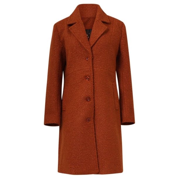 Smashed Lemon cognacfarvet Boucl Frakke