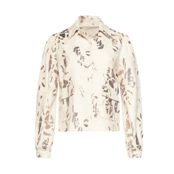 Smashed Lemon beige jakke med pailletter