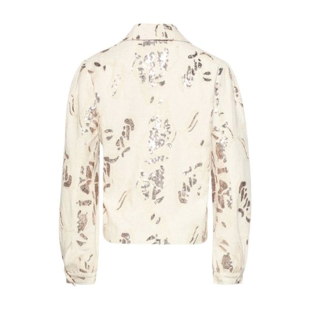 Smashed Lemon beige jakke med pailletter