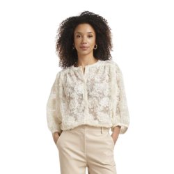 Smashed Lemon offwhite skjorte med 3D-blomster