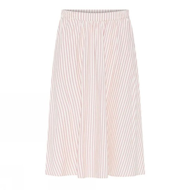 Soulmate nederdel med rosa striber og elastisk talje