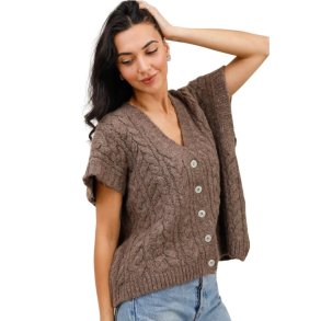 Brunmeleret Lea & Luc kabelstrikket vest