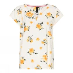 Soulmate Chloet bluse i lys farve med gule blomster og V-udsk�ring